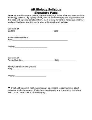 Syllabus Signature Page  Form