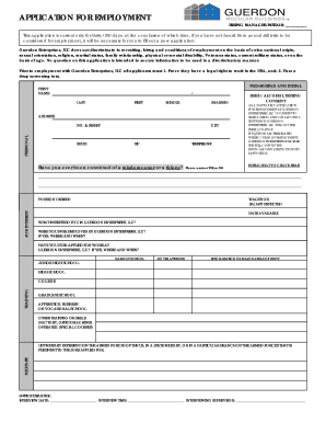 APPLICATION for EMPLOYMENT Guerdon Modular Buildings  Form