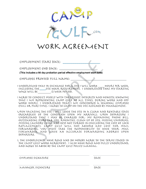 WORKAMPER AGREEMENT FORM SAMPLE