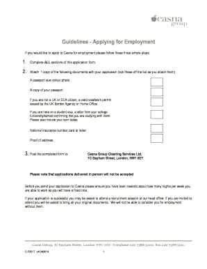Guidelines Applying for Employment Casna Group Casnagroup Co Form