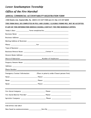 ANNUAL COMMERCIAL ACCOUNTABILITY REGISTRATION FORM