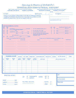 Ob Gyn History Form