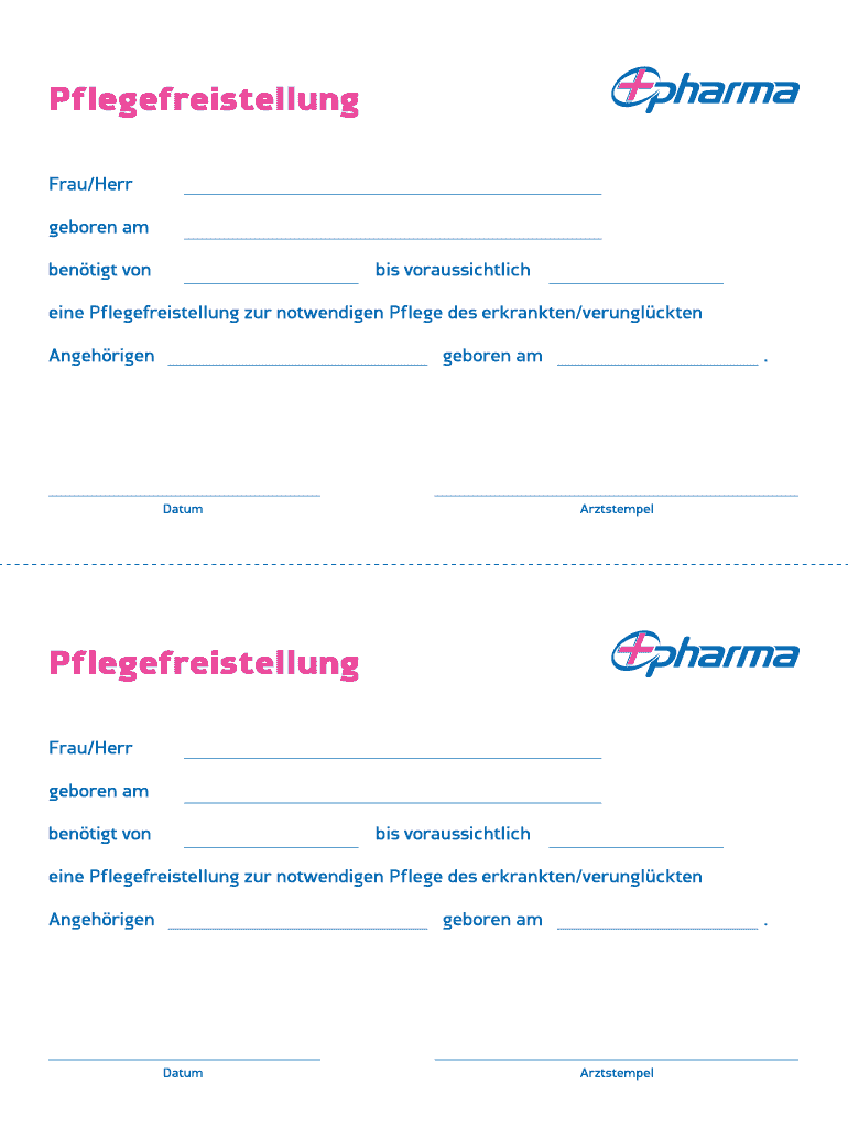 Pflegefreistellung Pluspharma at  Form