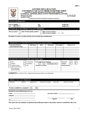 Adverse Drug Reaction and Product Quality Problem Report Form Sgfp Dfdy Co