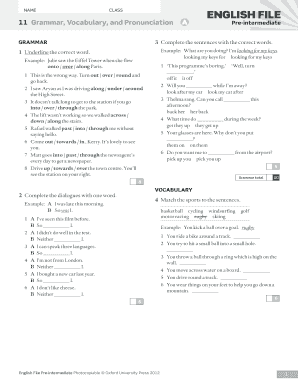 Grammar Vocabulary and Pronunciation a Intermediate  Form