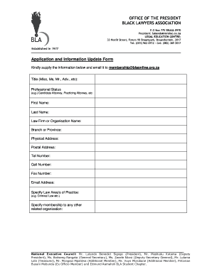 Black Lawyers Association Membership Form