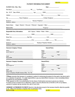 CHART# PATIENT INFORMATION SHEET Cheyenne Urological