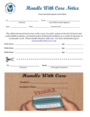 Handle with Care Notice Handlewithcarewv  Form