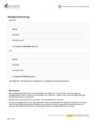 Waldpachtvertrag  Form