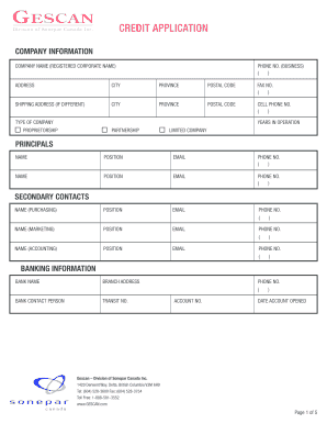 CREDIT APPLICATION Gescan Com  Form