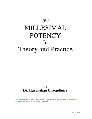 50 Millesimal Potency in Theory and Practice PDF  Form
