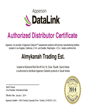 Distribution Certificate Format