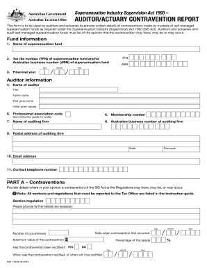Auditor Contravention Report PDF  Form
