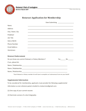 Rotaract Membership Form