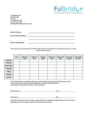 Fulbridge Social Care  Form