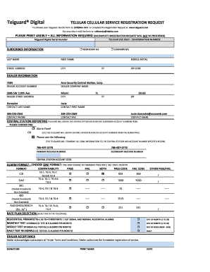 Telguard Registration  Form