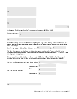 Antrag Auf Erstattung Einer Aufwandspauschale Gem 1835a Bgb  Form