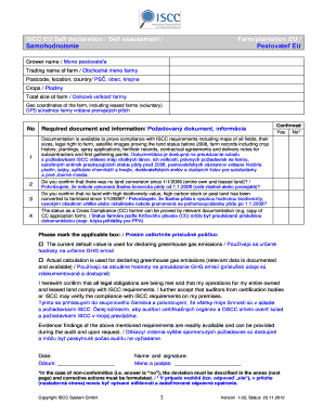 ISCC EU Self Declaration Self Assessment Farm Enagro  Form