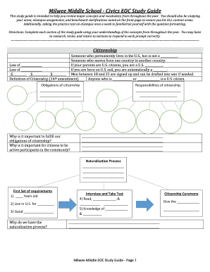 Milwee Middle Eoc Study Guide  Form