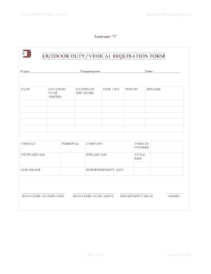 Outdoor Duty Application  Form