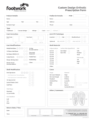 Orthotic Prescription Form