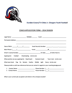 Dundee CrownTri Cities Jr Chargers Youth Football  Form