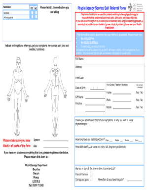 BRONLLYS Physio Service Self Referral Form Haygarth Hay Garth Co