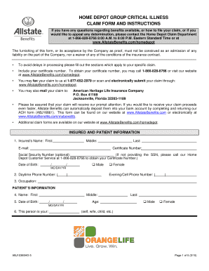 HOME DEPOT GROUP CRITICAL ILLNESS  Form