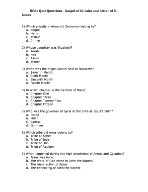 Syro Malabar Bible Quiz  Form