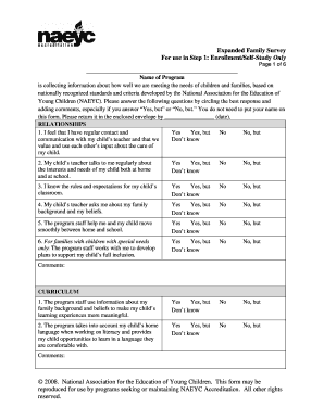 Family Survey Self Study DOC Naeyc  Form