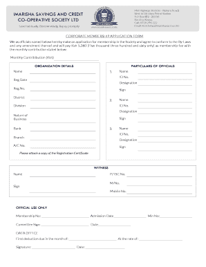 Imarisha Sacco Mobile Banking  Form