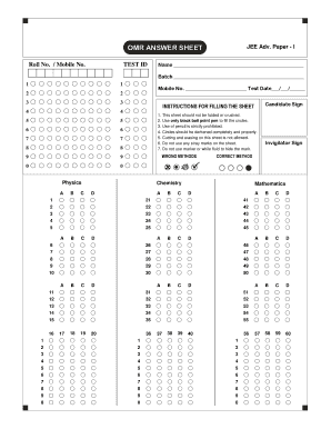 OMR ANSWER SHEET Techior  Form