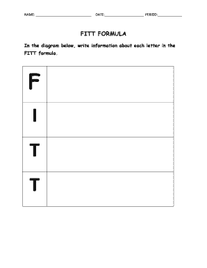 Fitt Principle Workout Plan Worksheet  Form