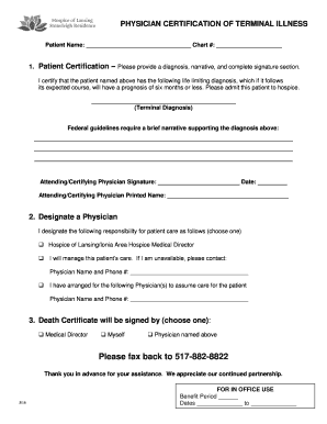 INITIAL PHYSICIAN CERTIFICATION Hospiceoflansing  Form