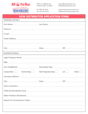 Distributor Application Form