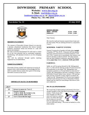 Dinwiddie Primary School  Form