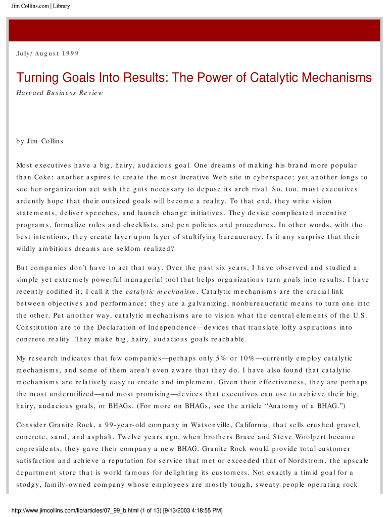 Turning Goals into Results the Power of Catalytic Mechanisms PDF  Form