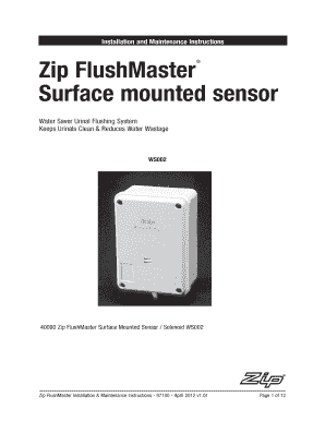 Zip Flushmaster Dip Switch Settings  Form