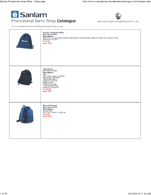 Sanlam Promotional Items  Form