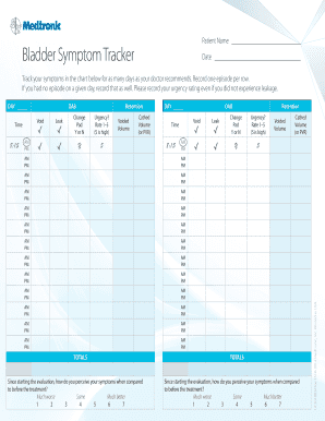 Medtronic Bladder Diary  Form