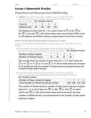 Lesson 4 Skills Practice Ratio Tables Answer Key  Form