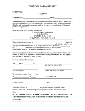 Wage Assignment Form