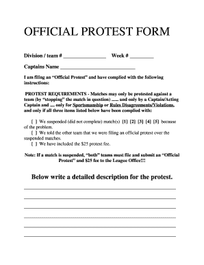 OFFICIAL PROTEST FORM