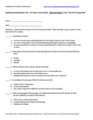 The Five Orange Pips PDF  Form