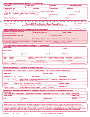 Get and Sign Florida Doh Adult Hiv Confidential Case Report Form 2016-2022
