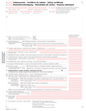 A Lohnausweis Certificat De Salaire Salary Certificate Lauerz  Form