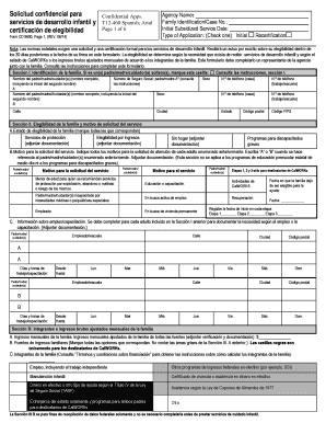 CD9600 Spanish Child Development CA Dept of Education Spanish Translation of the Child Care Services Application Intended for Us  Form