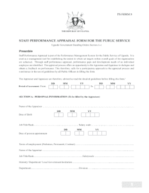 Staff Performance Appraisal Form Revised PDF