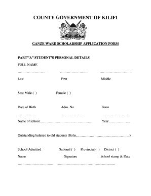 Kilifi County Bursary Forms