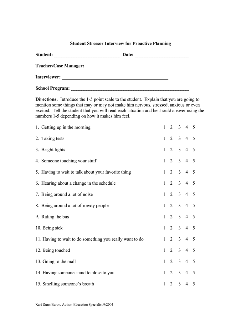  Student Stressor Interview for Proactive Planning DOC 2004-2024